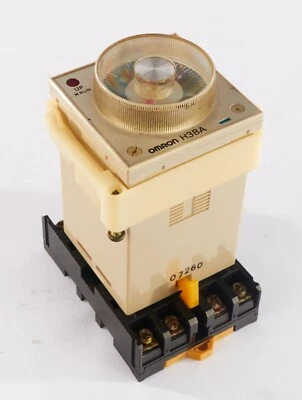 Omron H3BA-8 Relay Timer 100/110/120VAC 5A 50/60HZ w/ Omron P2CF-08 Relay Socket - Image 1 of 4