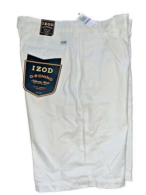 Pantalones Cortos Chinos Izod Lavados en Agua Salada Para Hombre Talla 38 Beige Frente Plano NUEVO Con Etiquetas Foto 1 de 4