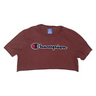 CHAMPION Cropped Womens T-Shirt Brown Short Sleeve S