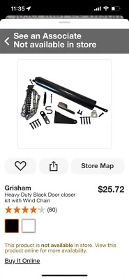 Grisham Kit de cierre de puerta de alta resistencia con cadena de viento (blanco o negro) Foto 1 de 3