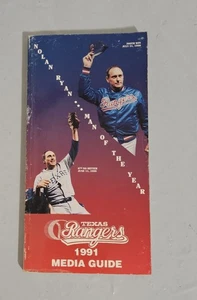 1991 TEXAS RANGERS Media Guide MLB Nolan Ryan on cover Excellent Condition - Picture 1 of 3