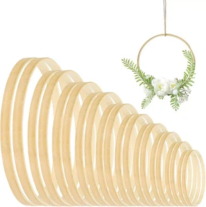 20 Piezas Aros de Madera para Artesanías-Anillos de Aro Florales de Madera de Bambú para Artesanías Flo... - Imagen 1 de 2