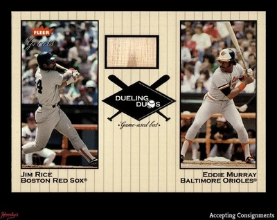 2002 Greats of the Game Dueling Duos Eddie Murray, Jim Rice GAME USED BAT RELIC - Image 1 of 2
