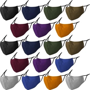 18 Pack Reusable Cloth Face Masks Washable Cotton Face Mask Adjustable Breath... - Picture 1 of 7
