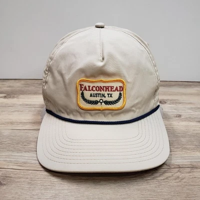 Gorra Falconhead Austin TX cuerda trasera a presión beige campo de golf para hombre talla única Foto 1 de 4