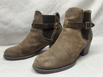 Botas al Tobillo Rag & Bone Harlow Marrón Gamuza Cuero Arnés Para Mujer Talla 9.5 Botas Foto 1 de 4