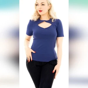 RoRox Smokey Purple Rockabilly Shirt Womens XL NWT - Picture 1 of 11