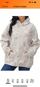 Womens Camo Hoodies Maple Leaf Print Oversized Hooded Sweatshirt Fleece Pullover - Picture 1 of 6