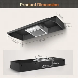 36 inch Kitchen Under Cabinet Range Hood 2 Speed 280CFM Vent w/LED Black - Picture 1 of 9