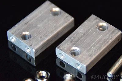 2 Halter Befestigung 23x15 Alu Loch Platte Halterplatte Montage 8,5-17 Aluplatte - Bild 1 von 3