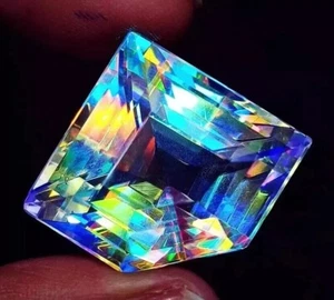 EGL Certified Natural Shine Mystic Quartz 49-50 Ct Rainbow Color Loose Gemstone - Picture 1 of 7