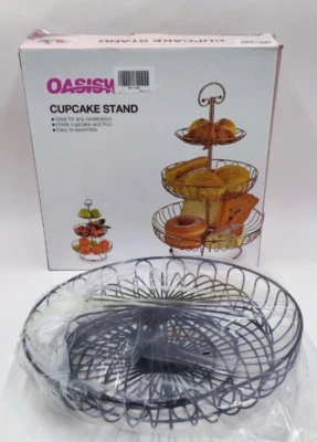 ‎Obstkorb 30 x 45 cm Schwarz Metall 3-stöckig Draht Aufbewahrungsregal Azatemgo  - Bild 1 von 4