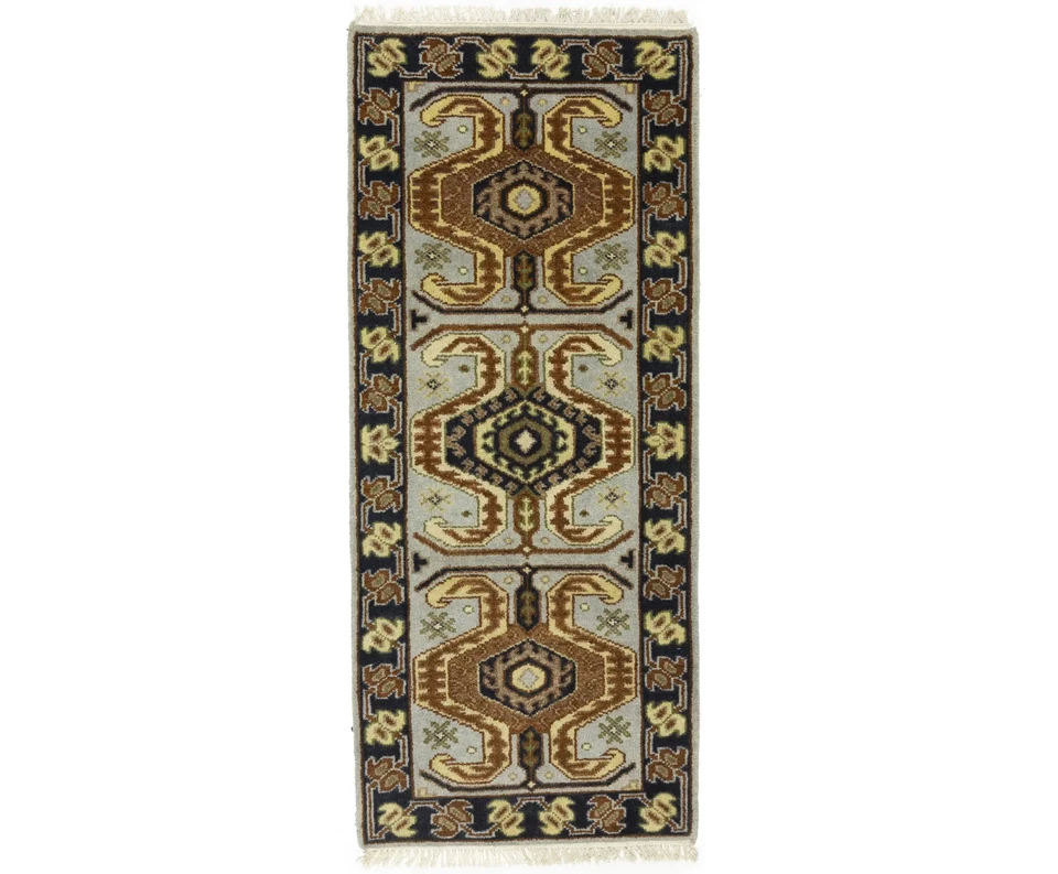 Hand-Knotted Heriz Serapi Oriental Rug Tribal Carpet Kitchen & Bedroom 3X6 ft - Image 1 of 4