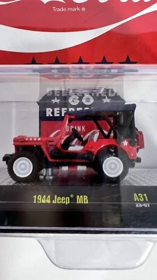 M2 Machines Coca Cola  1944 Jeep MB A31 1:64 Limited Edition 9250 - Image 1 of 4