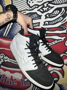 Nike Men Air Jordan 1 Retro 99 Black Toe sneaker White Black 654140-101 Size 14 - Picture 1 of 12