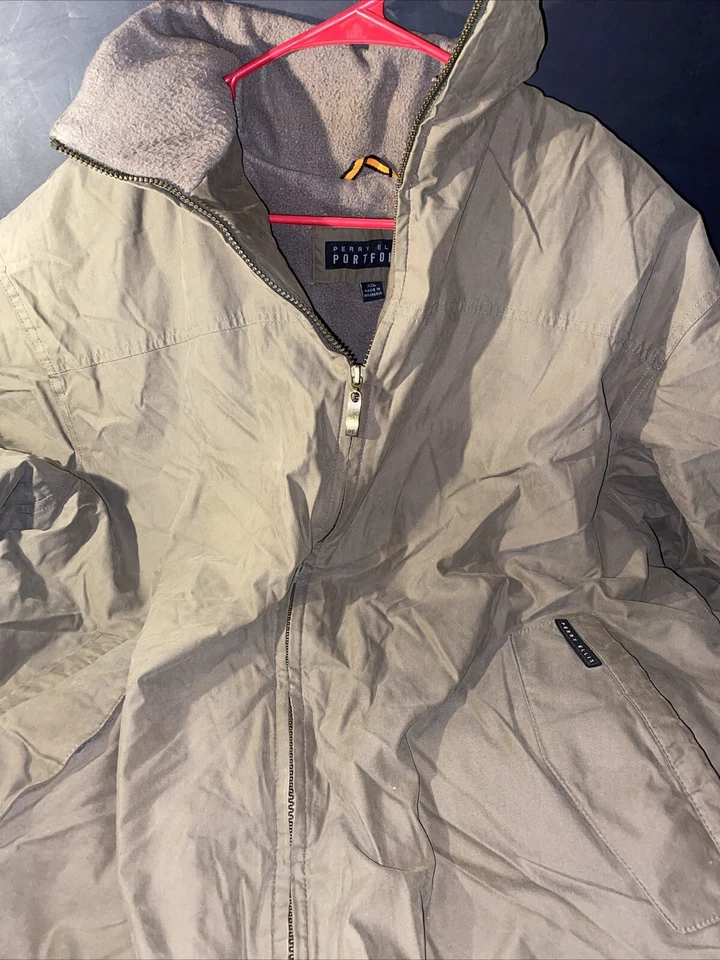 Perry Ellis Portfolio Microfiber Full Zip Long Sleeve Brown Jacket Size 2XL - Image 1 of 4