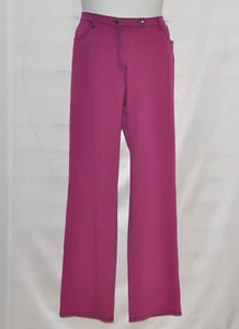 Bob Mackie Regular Smart Denim Fly Front Pants Size XS Magenta - Picture 1 of 2