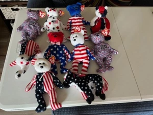 Lot of 10 Patriotic Ty Beanie Babies USA 4th of July America NWT SHIPS FREE!! - Picture 1 of 5