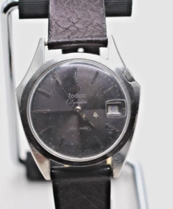 Zodiac Olympos fecha automática para hombre esfera gris lista para usar funciona - Imagen 1 de 4
