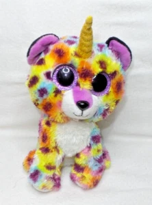 PELUCHE TY BEANIE BOO'S COLLECTION GISELLE LICORNE LÉOPARD YEUX VIOLET 19CM 2019 - Imagen 1 de 5
