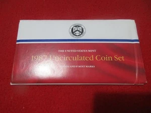 1987 P&D US Uncirculated Mint Set. In Envelope of issue. 10 Coin Set #MF-2537 - Picture 1 of 3