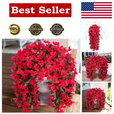 Stunning 2 PCS Artificial Bougainvillea Hanging Vines - All-Weather Resilient - Image 1 of 4