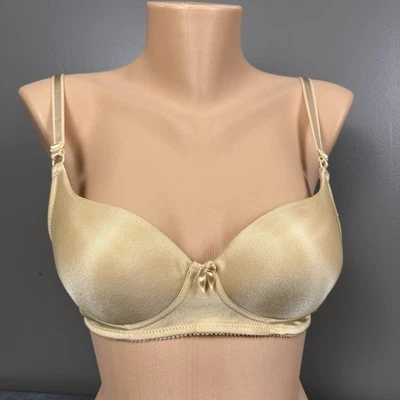 Sujetador Vintage Bestform 6151 Talla 36A Dorado Forrado Brillante Moldeado Acolchado Sin Alambres Foto 1 de 4