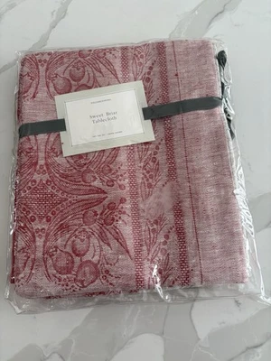 William And Sonoma Sweet Briar Red Tablecloth Linen - Image 1 of 4