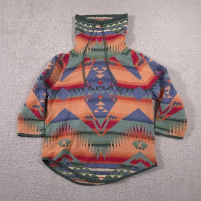 Chaps Denim Sweater Womens Medium Multicolor Funnel Neck Southwestern Aztec Knit - Image 1 of 4