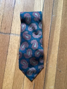 Corbata de Colección Giorgio Armani Marrón/Verde Paisley Estampado Floral, Hecha en Italia - Imagen 1 de 2