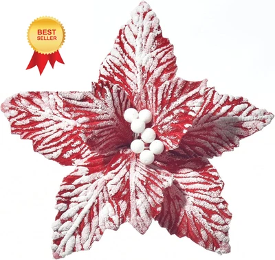 6 Piezas Grandes Selecciones de Navidad Árbol Brillo 10.6"/6 piezas, Rojo y Blanco  Foto 1 de 4