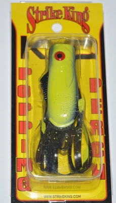 Strike king popping окунь лягушка шартрез черный 2,5 «1/2 унц снизу вверх - Изображение 1 из 3