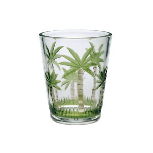 Palm Tree Design Acrylic Glasses Drinking Set of 4, Plastic Drinking Glasses.