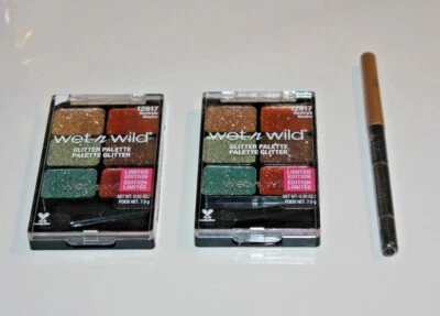 Wet n Wild Glitter Palette Eye Shadow #12917 Neutrals Lot of 2 Sealed + Gift - Image 1 of 2