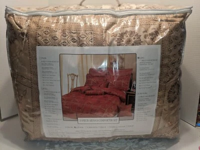 Комплект постельного белья Sienna из 10 предметов королевский размер «камень» цветочный 105 x 90 дюймов - Изображение 1 из 4