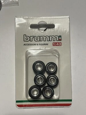 LOTTO 6x RUOTE BRUMM FERRARI F1 BBS BRIDGESTONE POTENZA WHEELS + TIRES 1:43 - Immagine 1 di 2