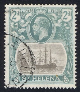 St Helena 1922 SG 100a 2d Grau und Schiefer DEFEKT HAUPTMAST FU Kat. 180,00 £ - Bild 1 von 1