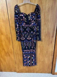 Mis Ord NWT Blue-Multicolored Sequined Gown - Picture 1 of 3