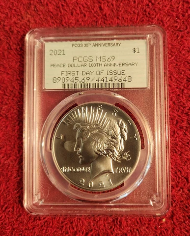 2021 Peace dollar PCGS MS 69 First Day of Issue * 648 Cover