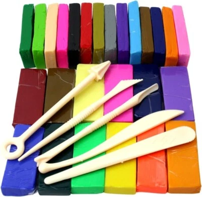 Polymer Clay Modeling Set 26 Colors with 5 Sculpting Tools & Oven Bake Molding - Image 1 of 4