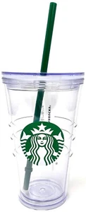 Starbucks Clear Grande Acrylic Cold Cup Double Walled Tumbler 16 oz NWT - Picture 1 of 3
