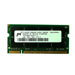 Micron 1GB PC2700S-2533 So-dimm 333 MHz DDR Memory RAM (MT16VDDF12864HG-335D2) - Picture 1 of 4