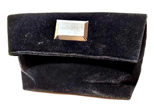Giorgio Armani - Jewelry Travel Bag - Black Satin Velvet Cosmetic Makeup Logo - Picture 1 of 11