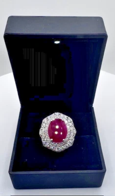 10.12 Carat Burmese Ruby Diamond Platinum Ring, GIA Certified - Image 1 of 4