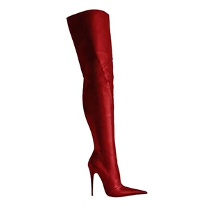 GIOHEL SUPER POINTY CROTCH OVERKNEE BOOT STIEFEL STIVALI LEATHER ROSSO RED 40 - Imagen 1 de 5