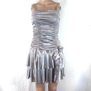 My Michelle Jrs M Strapless Dress Party Cocktail Silver Multicolor Sequins - Picture 1 of 11