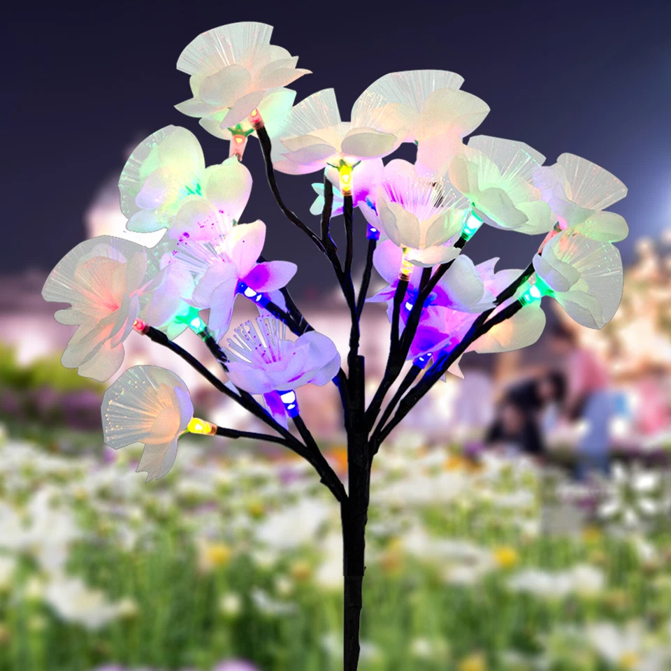 2 peças luzes solares LED para jardim à prova d'água flores luz decorativa para jardim externo - Imagem 1 de 4