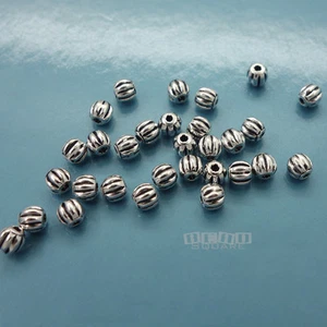 30 piezas Espaciador de cuentas redondas acanaladas pequeña calabaza antigua 3 mm #33095 - Imagen 1 de 2