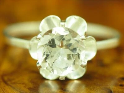 925 Argento Sterling Anello Con Rocca Ricoperto / Vero Argento / 1,9g / Rg 57,5 - Immagine 1 di 3