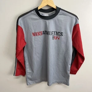 Vtg Nike Athletics Long Sleeve Gray Athletic Shirt Boy’s L - Picture 1 of 6